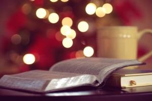 Bible and coffee Christmas